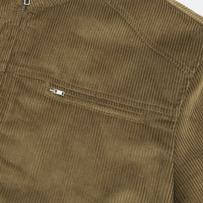 Corduroy Stand Collar Zip Blouson