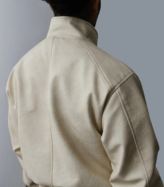 Neck Leather Jacket