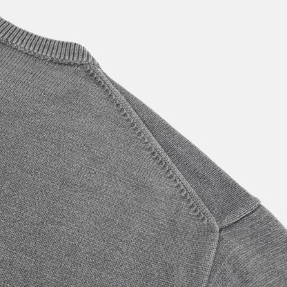 Washed Henley Neck Knit