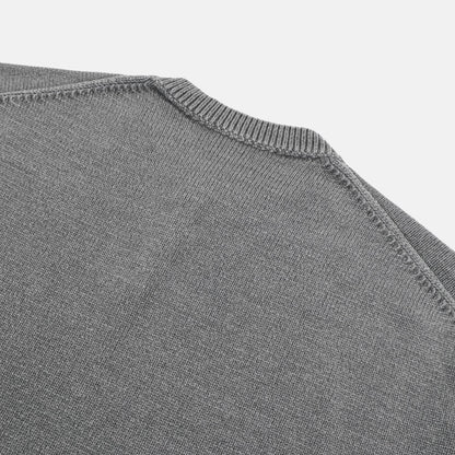 Washed Henley Neck Knit