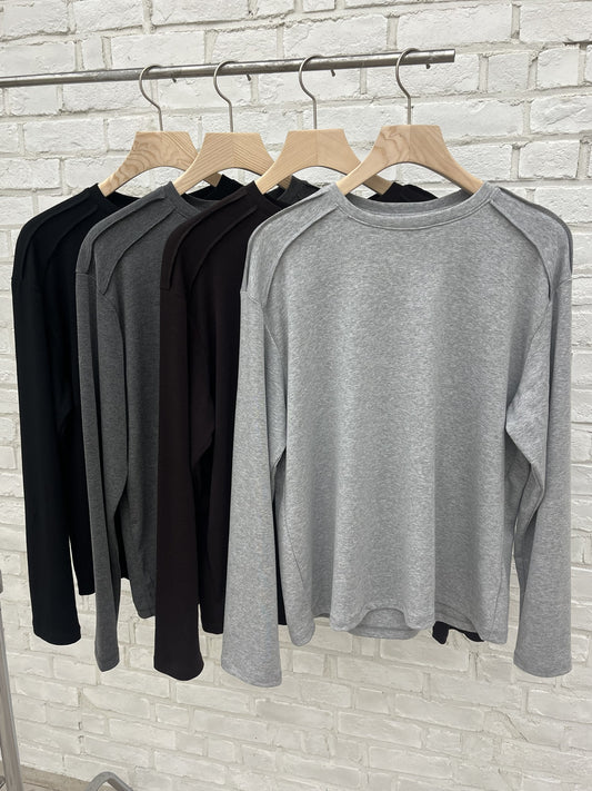 Shoulder Cut Long Sleeve Tee