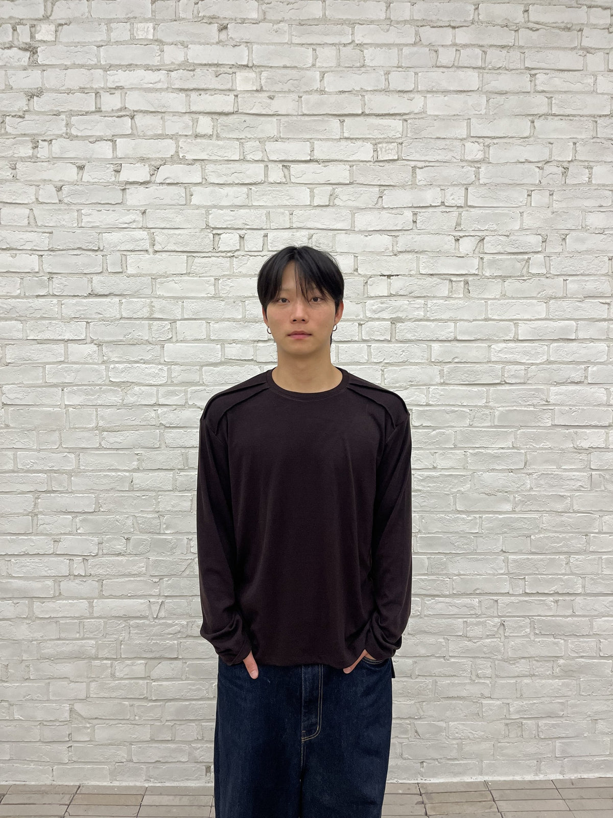Shoulder Cut Long Sleeve Tee