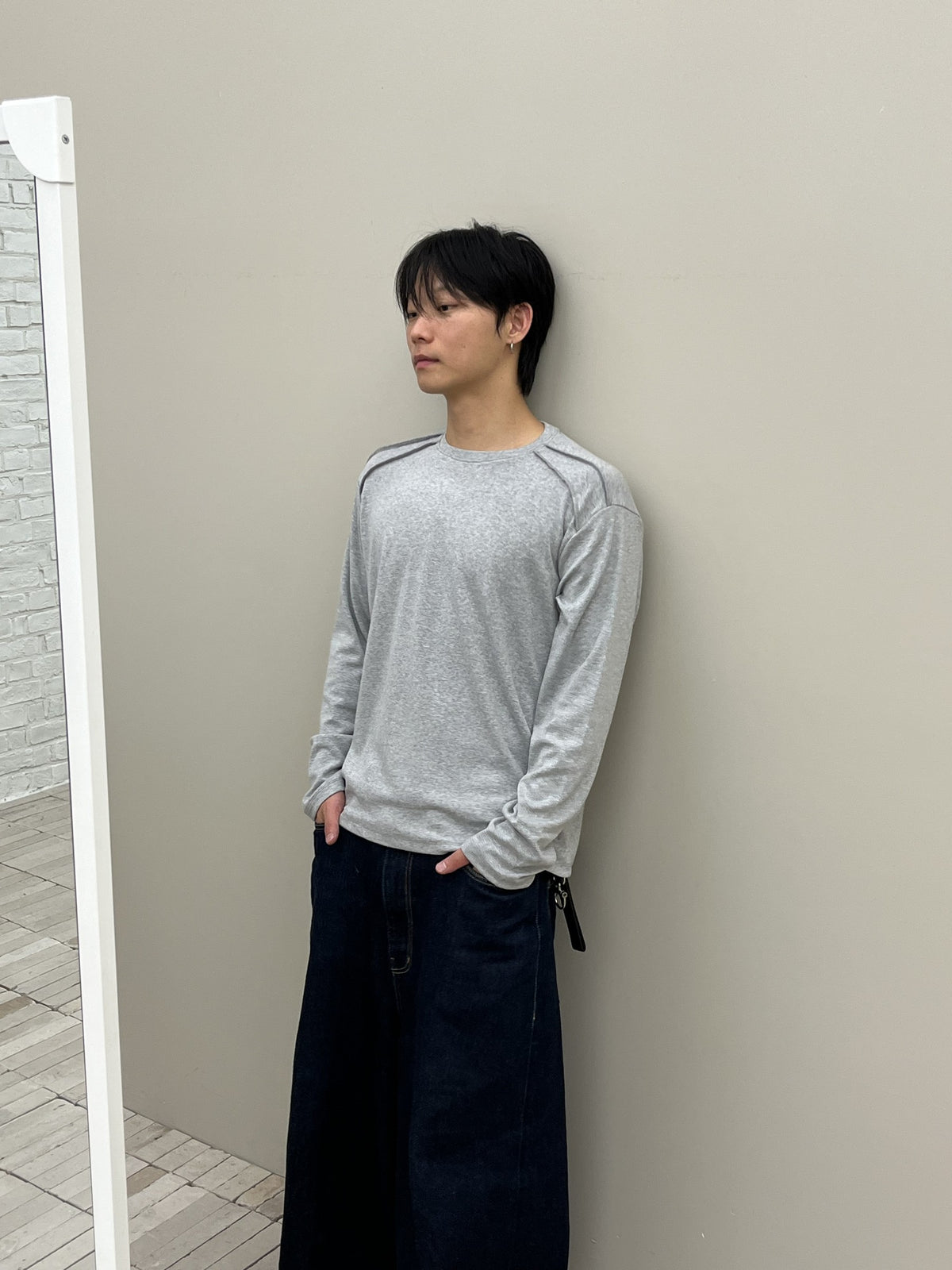 Shoulder Cut Long Sleeve Tee