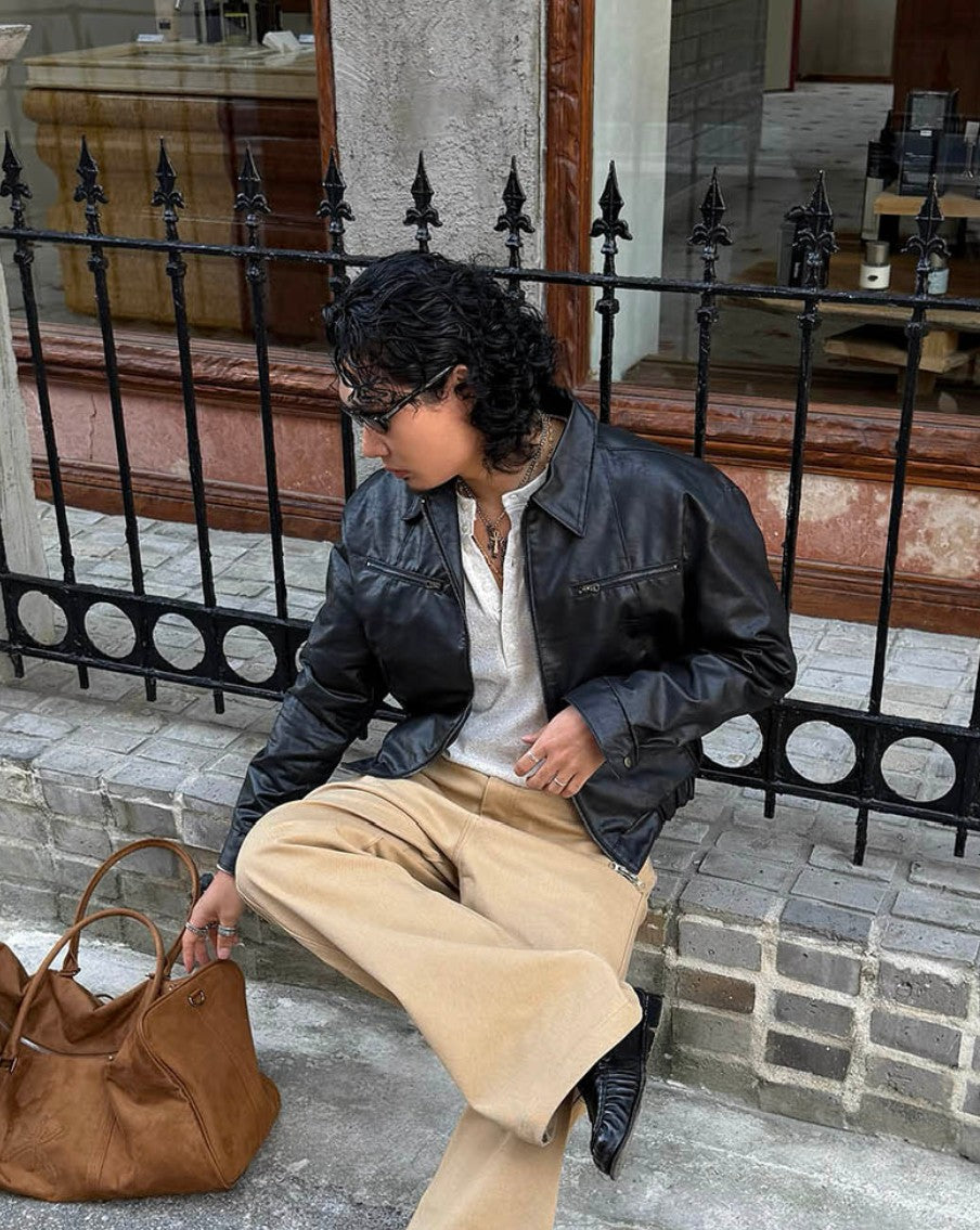 Crop Leather Jacket