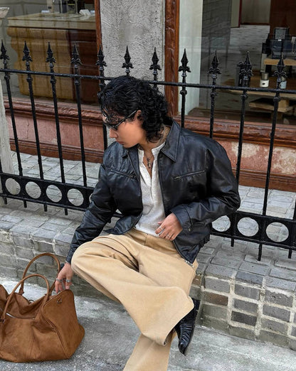 Crop Leather Jacket