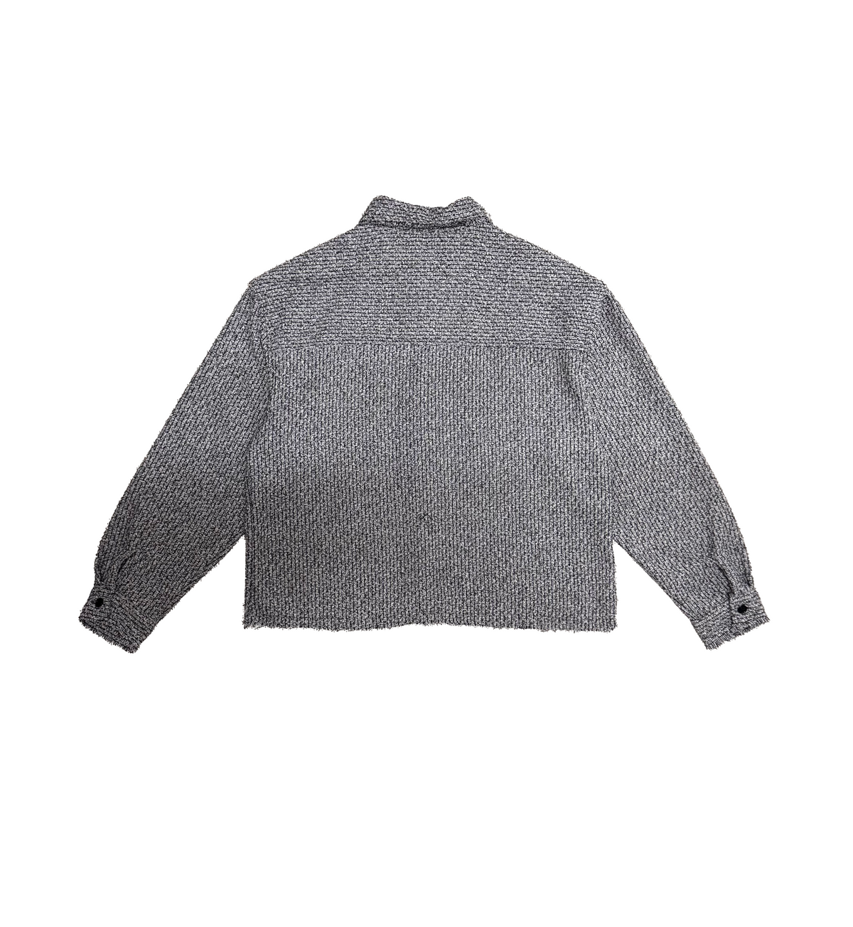 Boucle Tweed Collared Shirt Jacket GRAY back