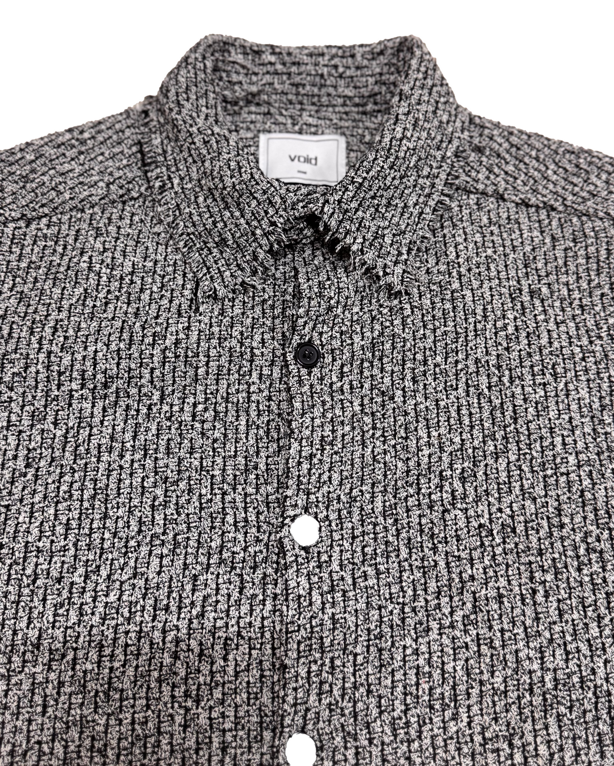 Boucle Tweed Collared Shirt Jacket GRAY detail