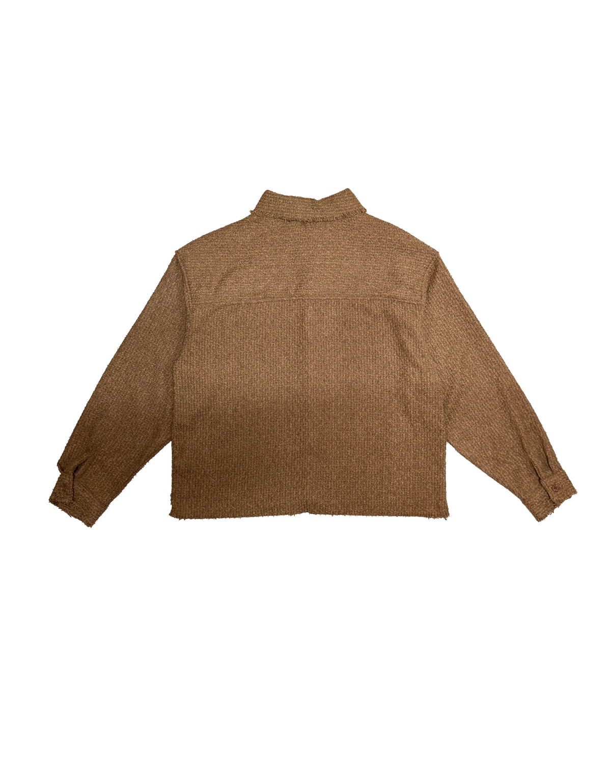 Boucle Tweed Collared Shirt Jacket BROWN back
