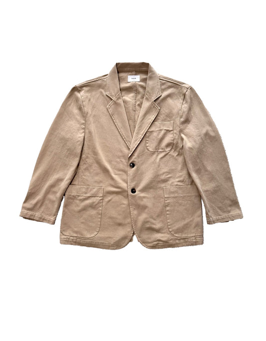 Washed Cotton Two-Button Blazer BEIGE front