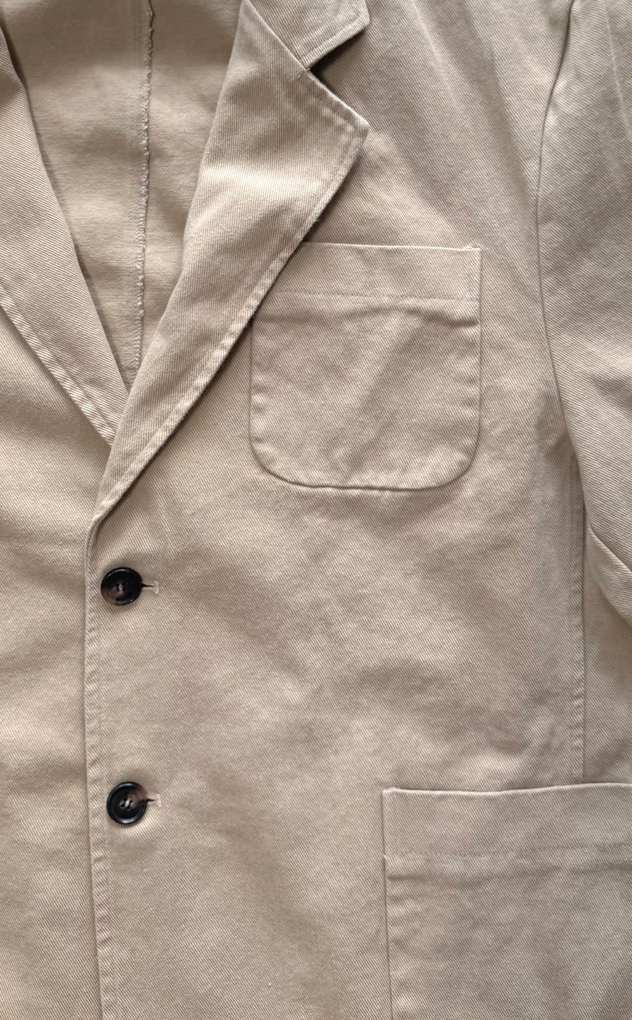Washed Cotton Two-Button Blazer detail