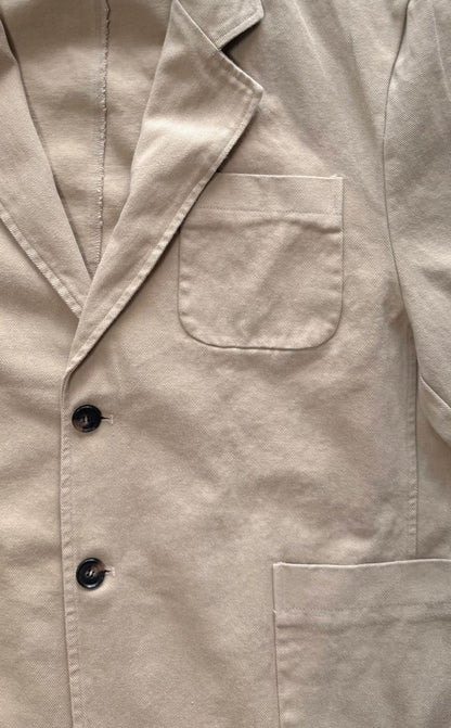 Washed Cotton Two-Button Blazer detail