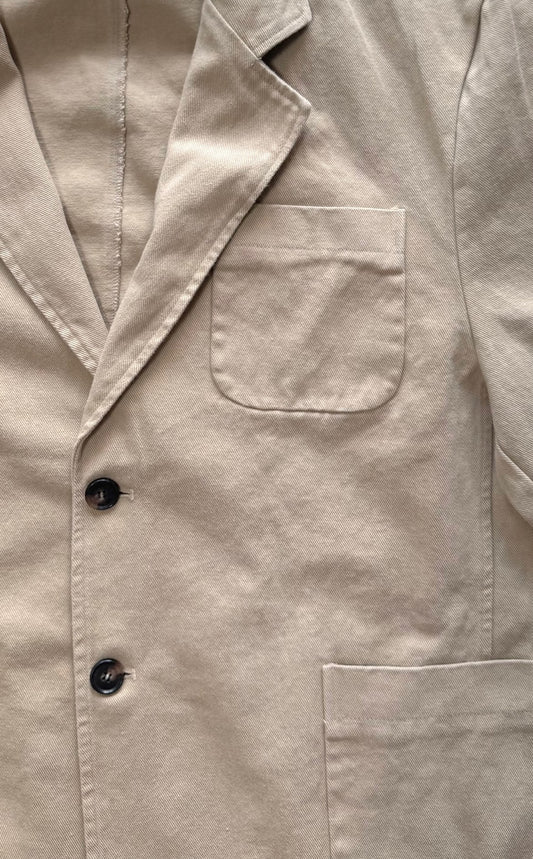 Washed Cotton Two-Button Blazer detail
