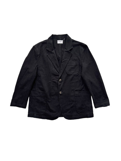 Washed Cotton Two-Button Blazer BLACK front
