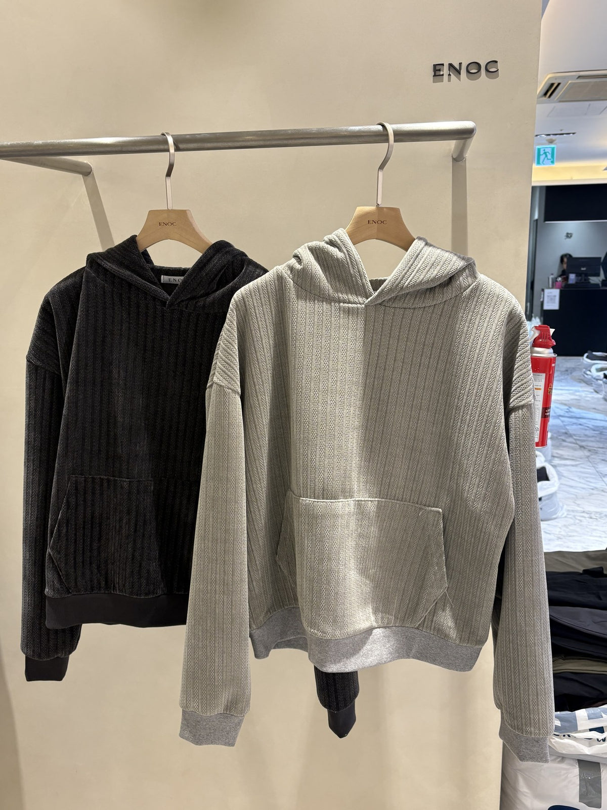 Ned Velvet Hoodie GRAY CHARCOAL