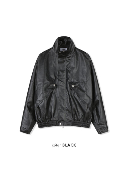 Oversized Vintage Faux Leather Blouson