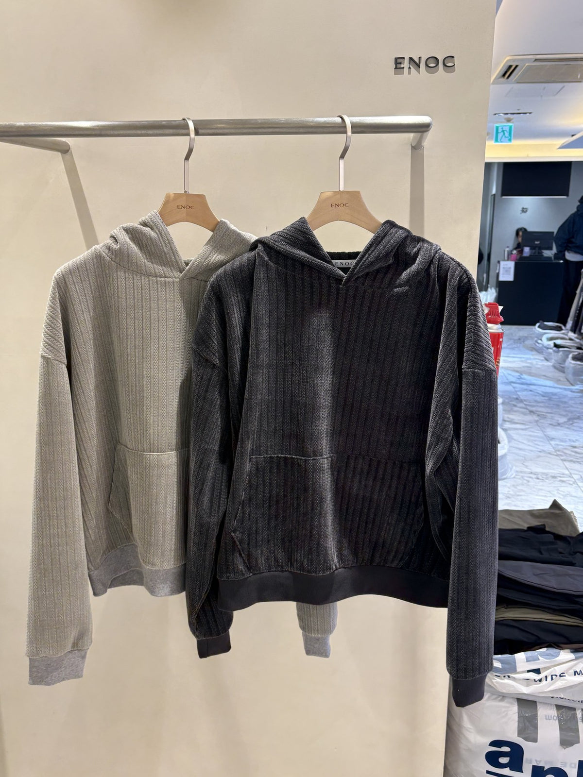 Ned Velvet Hoodie GRAY CHARCOAL