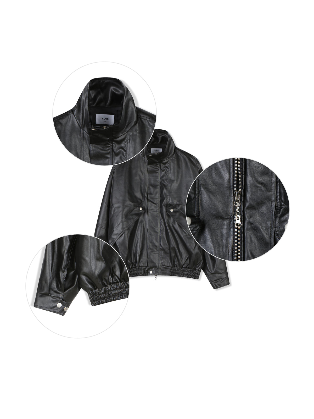 Oversized Vintage Faux Leather Blouson