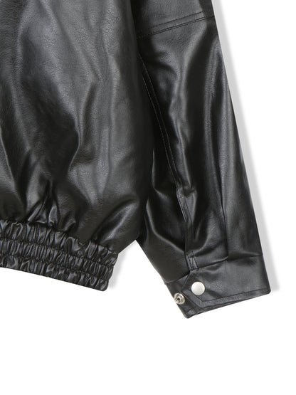 Oversized Vintage Faux Leather Blouson