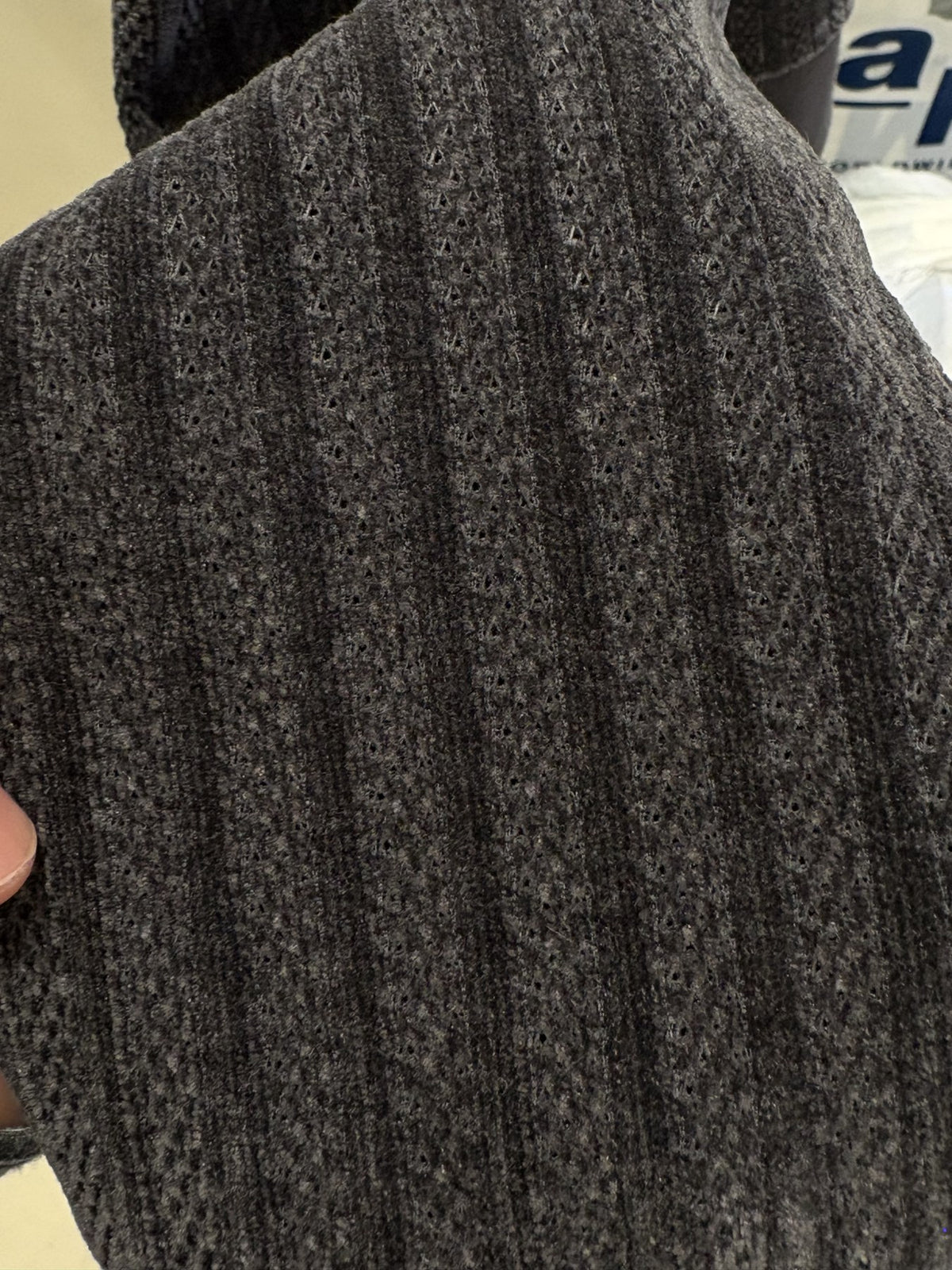 Ned Velvet Hoodie CHARCOAL fabric
