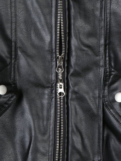 Oversized Vintage Faux Leather Blouson