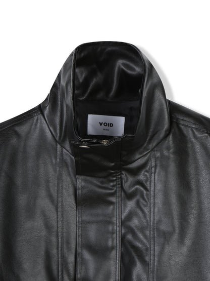 Oversized Vintage Faux Leather Blouson