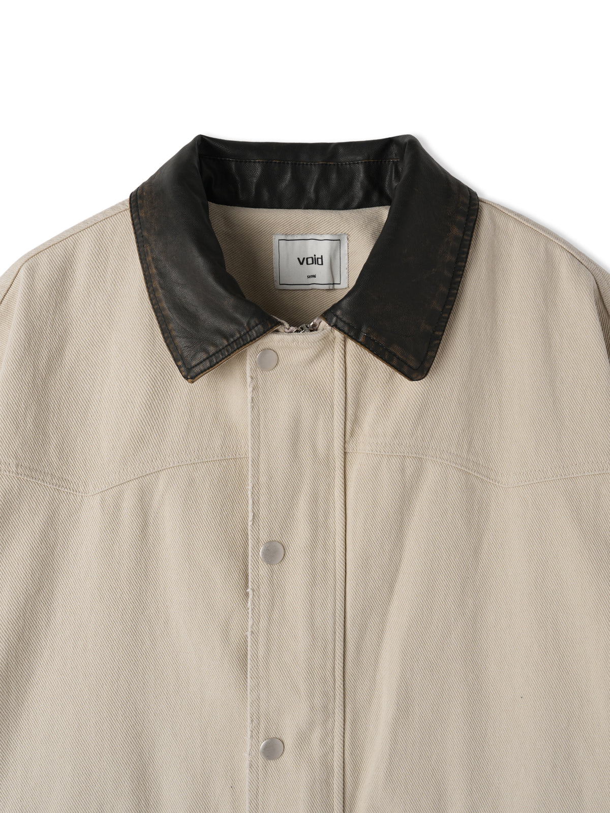 Vintage Western Faux Leather Collar Jacket collar detail