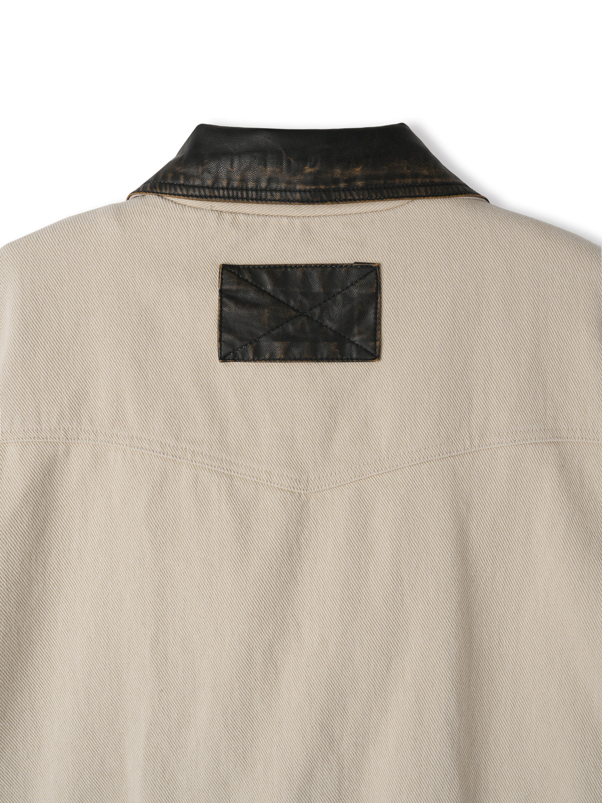 Vintage Western Faux Leather Collar Jacket detail