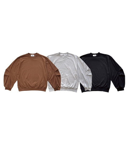 Two-Tuck Curved Hem Sweatshirt group BROWN/GRAY/BLACK