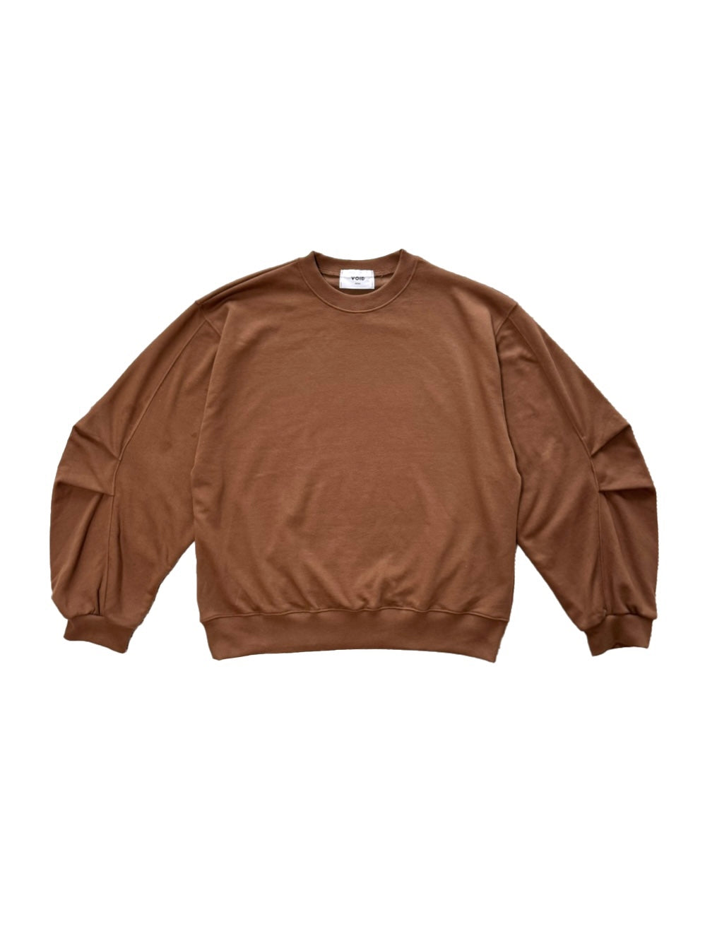 Two-Tuck Curved Hem Sweatshirt BROWN front