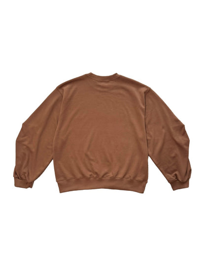 Two-Tuck Curved Hem Sweatshirt BROWN back