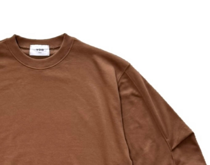Two-Tuck Curved Hem Sweatshirt BROWN detail