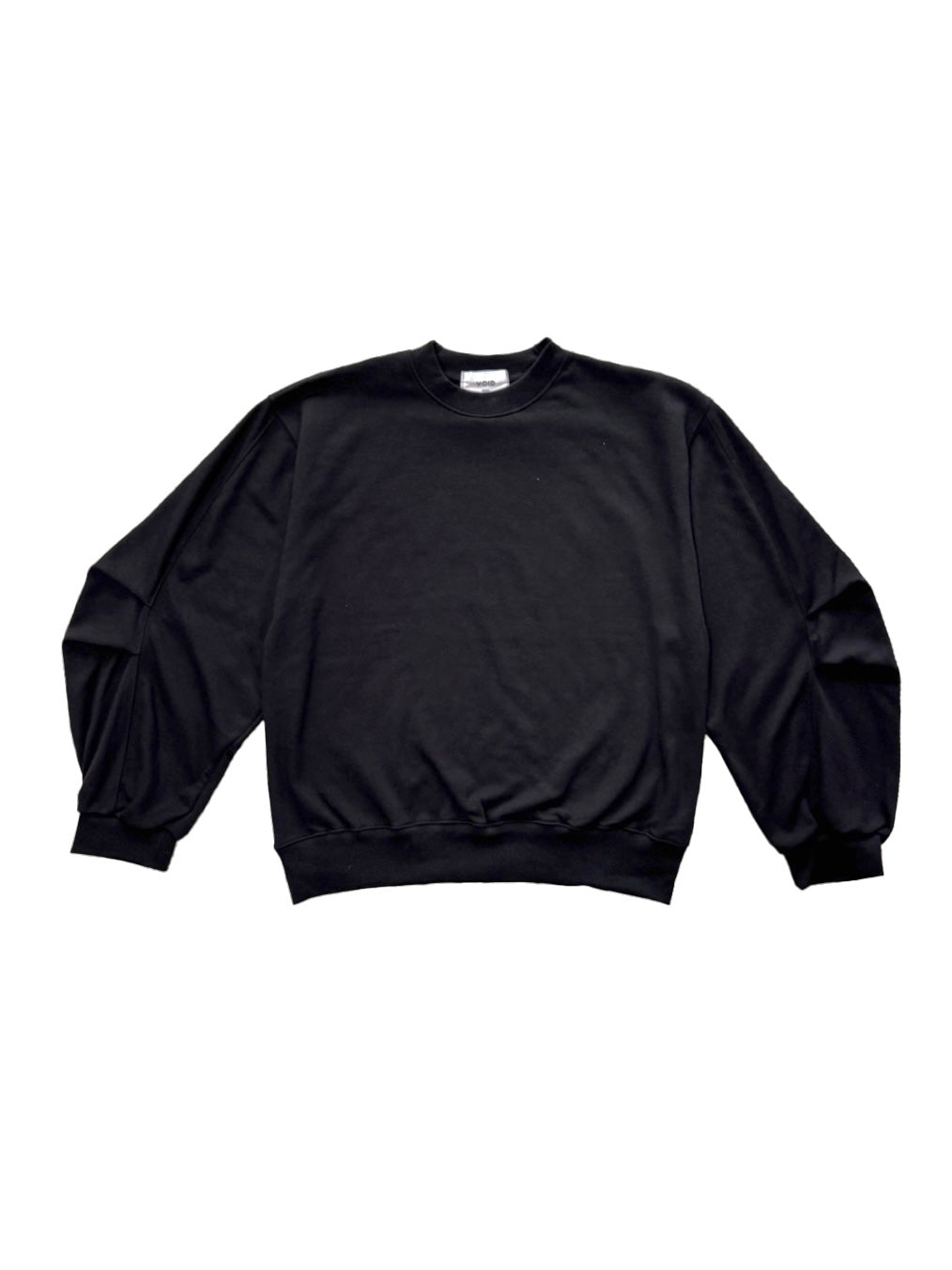 Two-Tuck Curved Hem Sweatshirt BLACK front