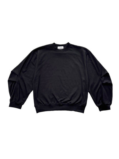 Two-Tuck Curved Hem Sweatshirt BLACK front