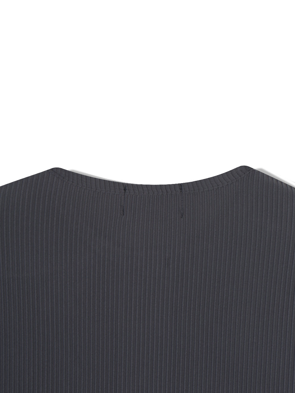 Ribbed Henley Neck Long Sleeve Top back detail