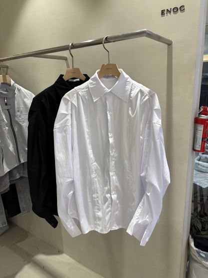 Tuck Loose Fit Shirt IVORY BLACK