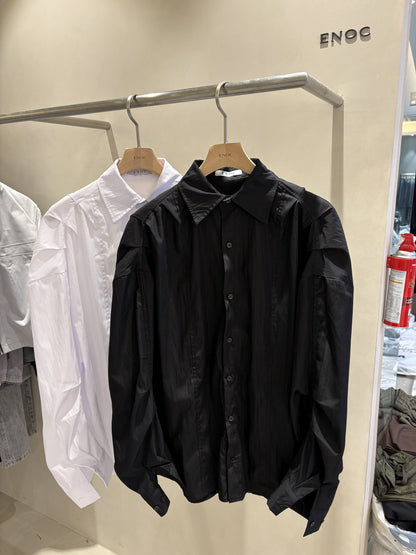 Tuck Loose Fit Shirt IVORY BLACK
