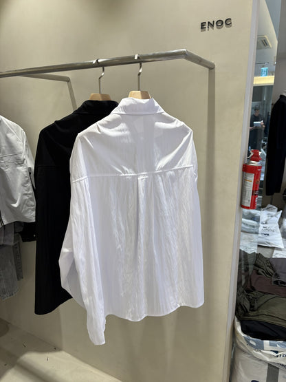 Tuck Loose Fit Shirt IVORY BLACK back