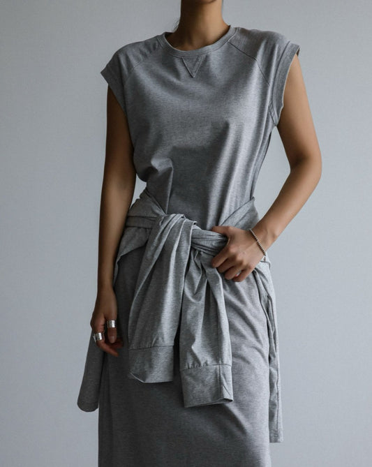 【PAPERMOON 페이퍼 문】SS / Raglan Sleeve Side Slit Maxi Dress