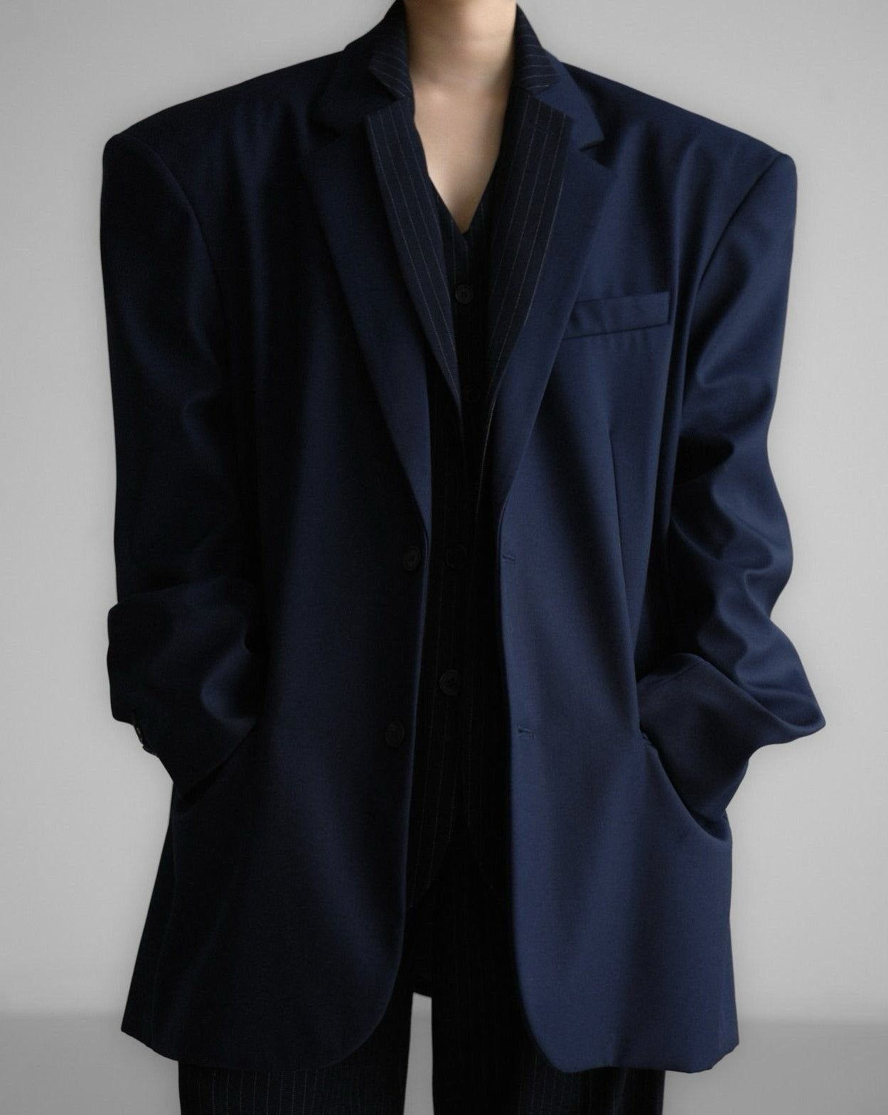 【PAPERMOON 페이퍼 문】SS / Maxi Oversized Single Breasted Two Button Blazer