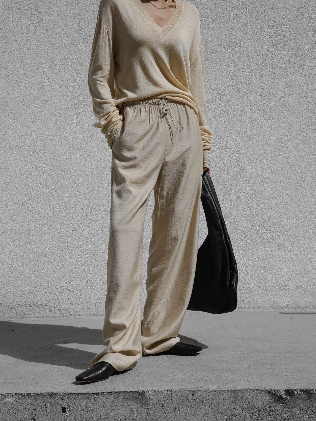 [PAPERMOON] SS / Banded Cozy Wide Trousers