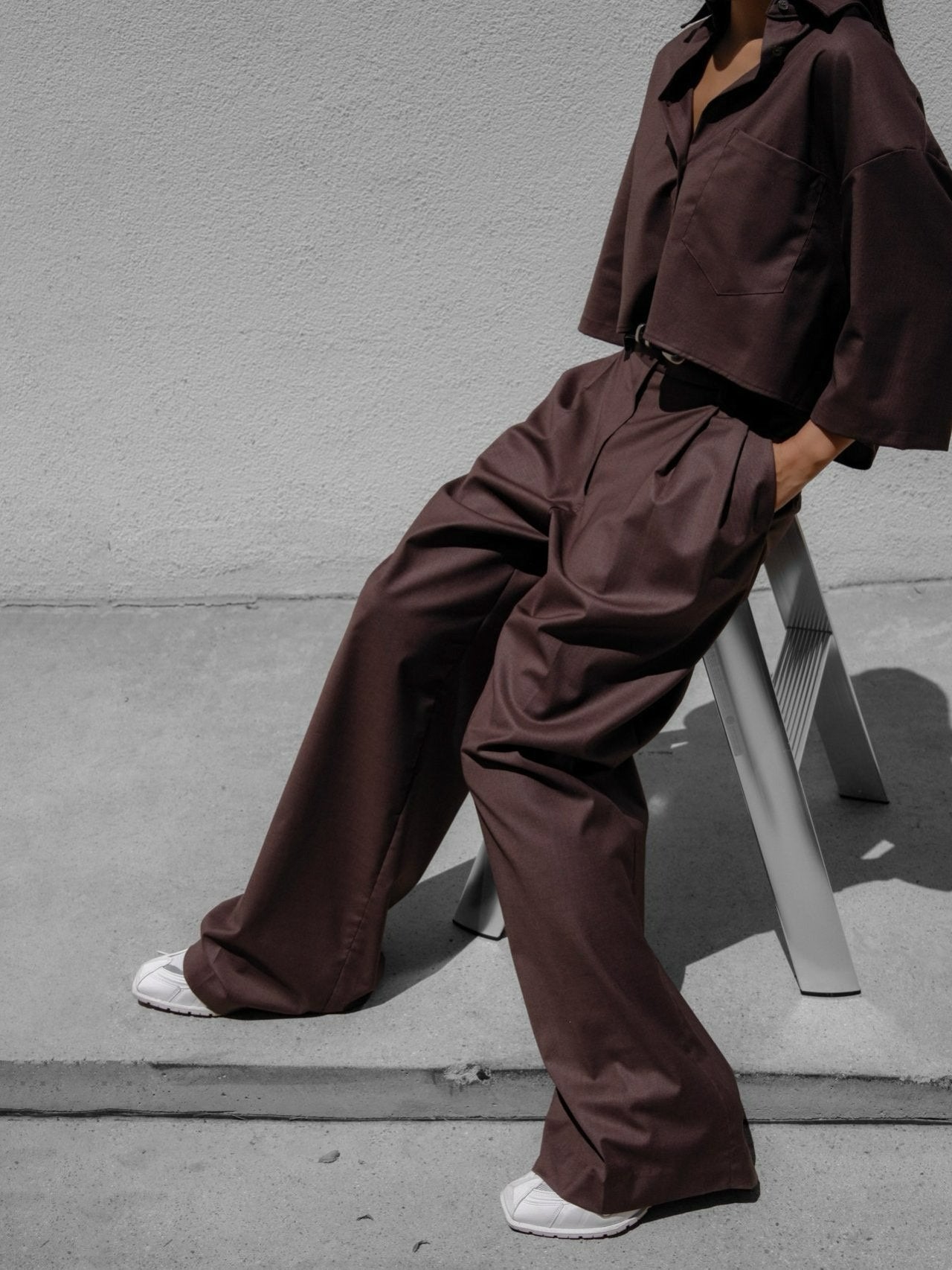 【PAPERMOON 페이퍼 문】SS / Side Pleated Pin - Tuck Wide Trousers