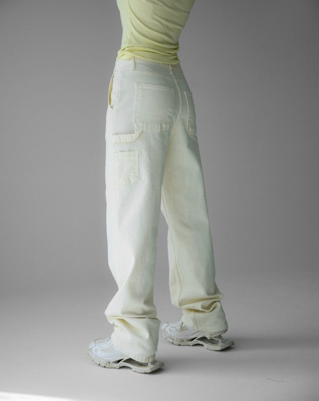 【PAPERMOON 페이퍼 문】SS / Pastel Color Cotton Denim Carpenter Trousers