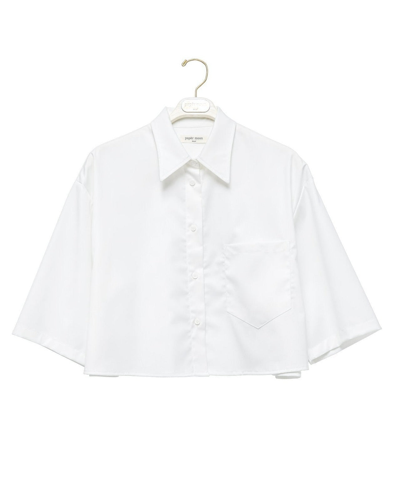 【PAPERMOON 페이퍼 문】SS / Half Sleeved Cropped Button Down Shirt