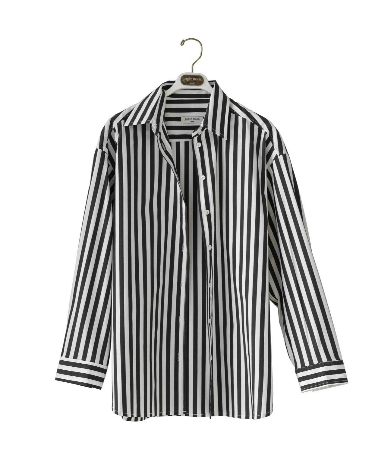 【PAPERMOON 페이퍼 문】SS / Striped Pattern Oversized Button Down Shirt
