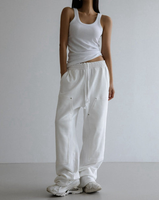 【PAPERMOON 페이퍼 문】SS / Rivet Point Detail Carpenter Sweat Trousers