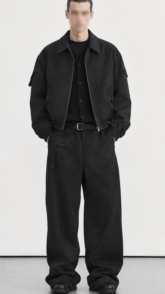 Pocket Crop Jacket モデル着用 BLACK