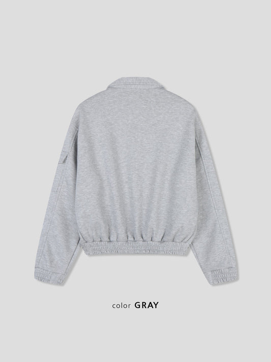 Pocket Crop Jacket GRAY back