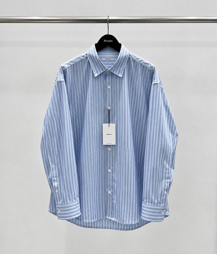 Basic Stripe Shirt Sky Blue