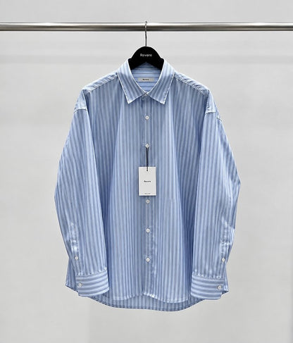 Basic Stripe Shirt Sky Blue