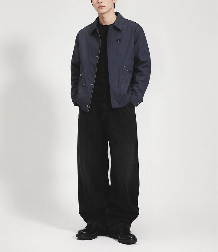 D-Ring Zip-Up Jacket Navy 2